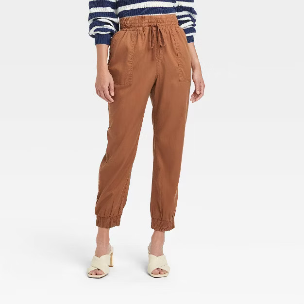 Women's High-Rise Woven Ankle Jogger Pants - A New Day™ | Target