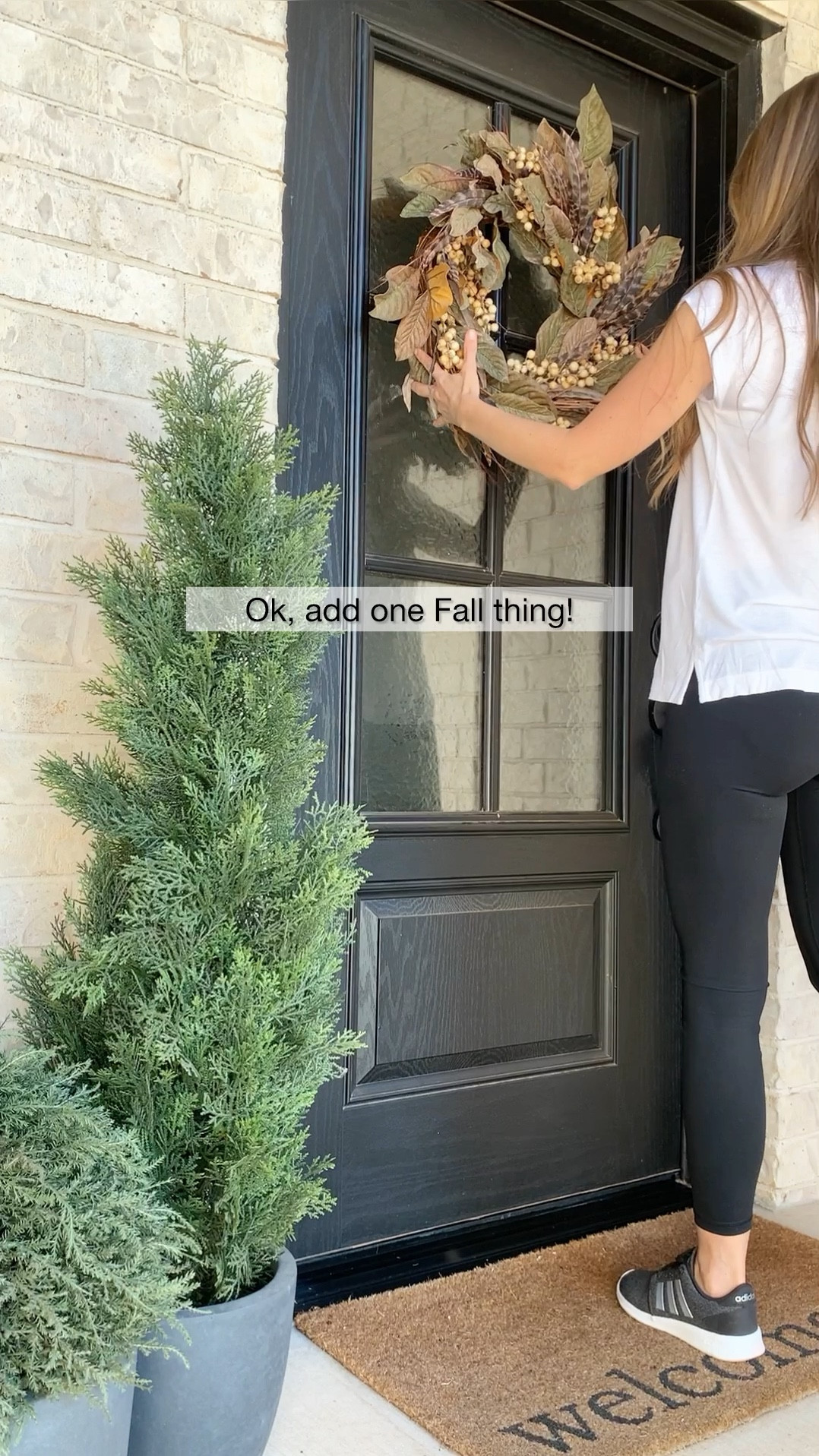 When Fall isn’t falling! I kept all the items the same on my porch as during summer and only added a fall wreath! I love the faux cedar tree and sphere in the planters! So why change it, right!?


Home decor, fall decor, fall porch, fall wreath, faux greenery, faux tree, planters, door mat, outdoor decor, black leggings, white tshirt, casual outfit, adidas sneakers, running shoes

#LTKhome #LTKstyletip 

#LTKSeasonal