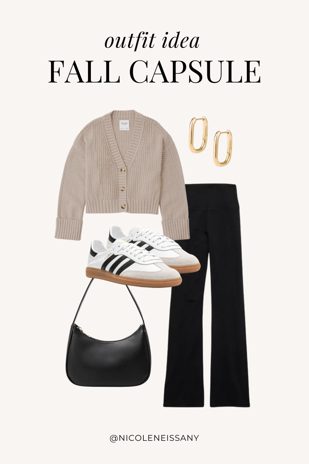 Fall Capsule Wardrobe Outfit Idea | fall capsule outfit, fall outfit, fall outfits, fall style, fall fashion, fall 2024 fashion, fall outfits 2024, fall trends 2024, fall outfit inspo, fall outfit inspiration, fall capsule wardrobe essentials, fall wardrobe essentials, fall closet essentials, fall essentials, fall basics, fall must haves, neutral capsule wardrobe, neutral outfit, neutral fashion, casual outfit, casual date night outfit, elevated casual outfit, brunch outfit, everyday outfit, Abercrombie, Abercrombie denim, Abercrombie jeans, Amazon Fashion, Revolve, Lulus, Nordstrom // fall cardigan, cardigan sweater, flared leggings, adidas samba decon sneakers, gold square hoop earrings

#LTKSeasonal #LTKShoeCrush #LTKItBag #LTKStyleTip #LTKFindsUnder50 #LTKFindsUnder100 #LTKTravel #LTKSaleAlert 