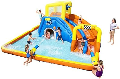 Bestway H2OGO! 18 x 16.5 x 8.7 Foot Super Double Racing Slide Speedway Kids Inflatable Water Park wi | Amazon (US)