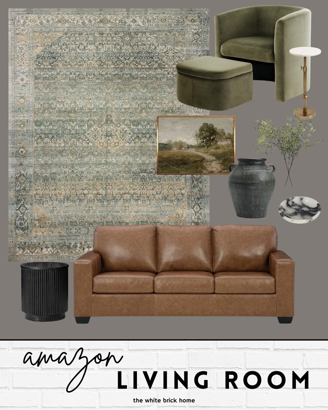 Beautiful green amazon home finds! 
🖤🖤

Amazon, Amazon home, home decor, furniture, sofa, couch, green accent chair, home design, living room, living room decor, living room design, faux greenery, side table, rug, living room rug, wall art, family room, living room furniture, living room ideas 

#LTKSaleAlert #LTKFindsUnder100 #LTKHome