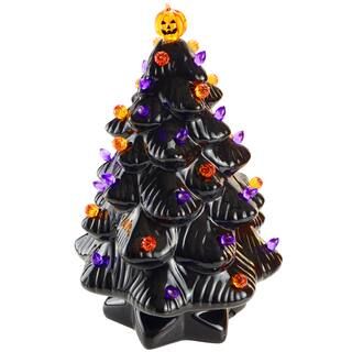 14" Black Ceramic Halloween Tree with Bulbs | Michaels Stores
