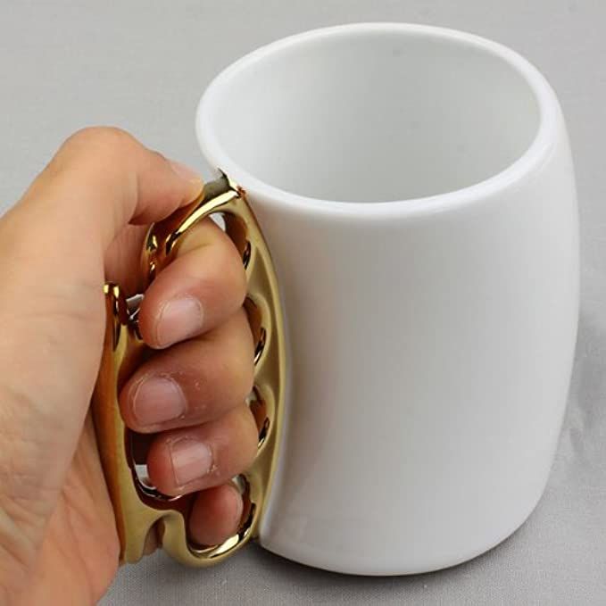 Knuckle Duster Mug Fisticup Finger Handle Brass Ring Fist Coffee Milk Cup Gift | Amazon (US)