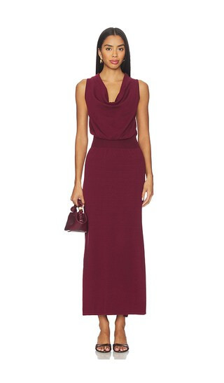 SIMKHAI Ramona Midi Dress in Burgundy. - size S | Revolve Clothing (Global)