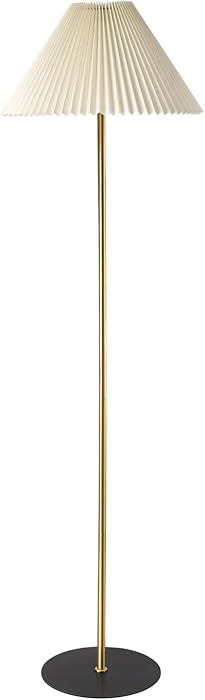 KUNJOULAM Modern Pleated Floor Lamp, Gold Pole Floor Lamps, Simple Design Tall Lamp with Adjustab... | Amazon (US)