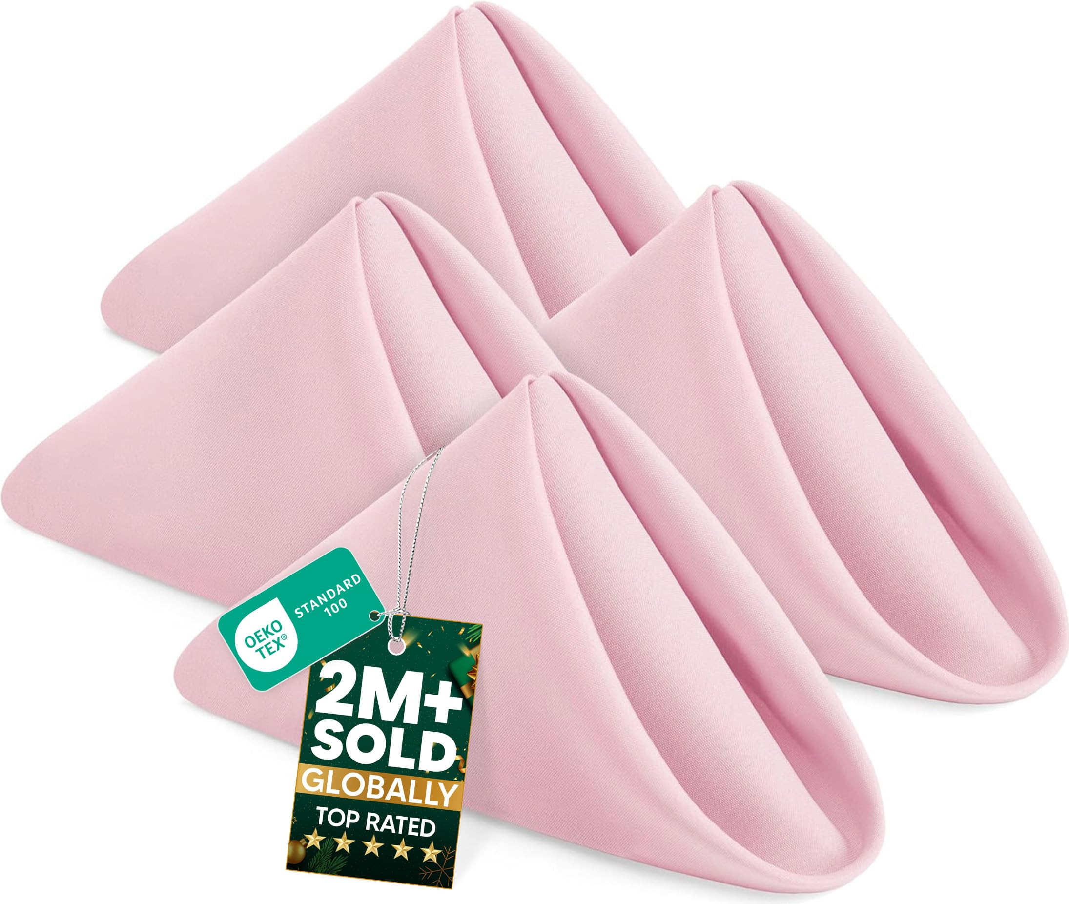 Utopia Home [24 Pack, Pink] Cloth Napkins 17x17 Inches, 100% Polyester Hemmed Edges, Washable and... | Amazon (US)