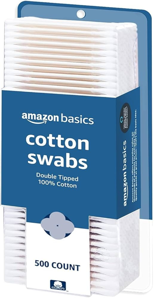 Amazon Basics Cotton Swabs for Personal Hygiene and Baby Care, 500 Count, 1 Pack | Amazon (US)