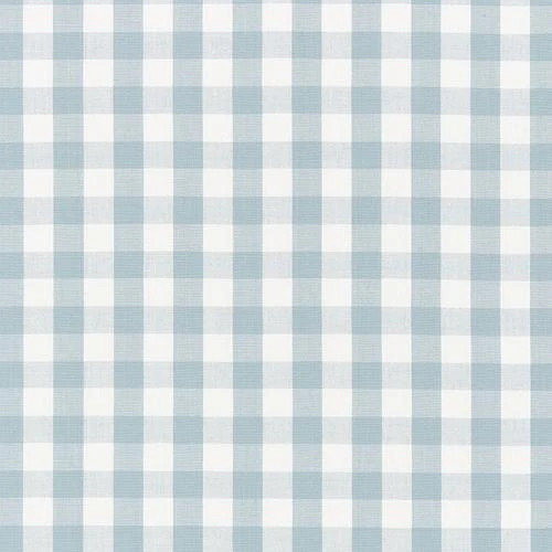 Schumacher Elton Cotton Check Sky Fabric | DecoratorsBest | DecoratorsBest