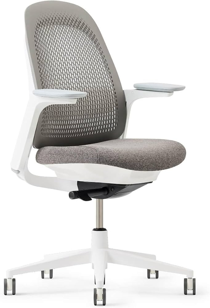Haworth Breck Ergonomic Office Chair with Lumbar Support, Stone/White Trim | Amazon (US)