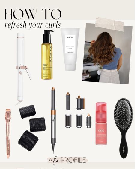How to: refresh your curls.
There are all the products I used before (dry shampoo & oil) + after (finishing cream) too. You don't have to have an airwrap-any round brush & dryer will work on your bangs or front layers if you have them!

#LTKStyleTip #LTKBeauty