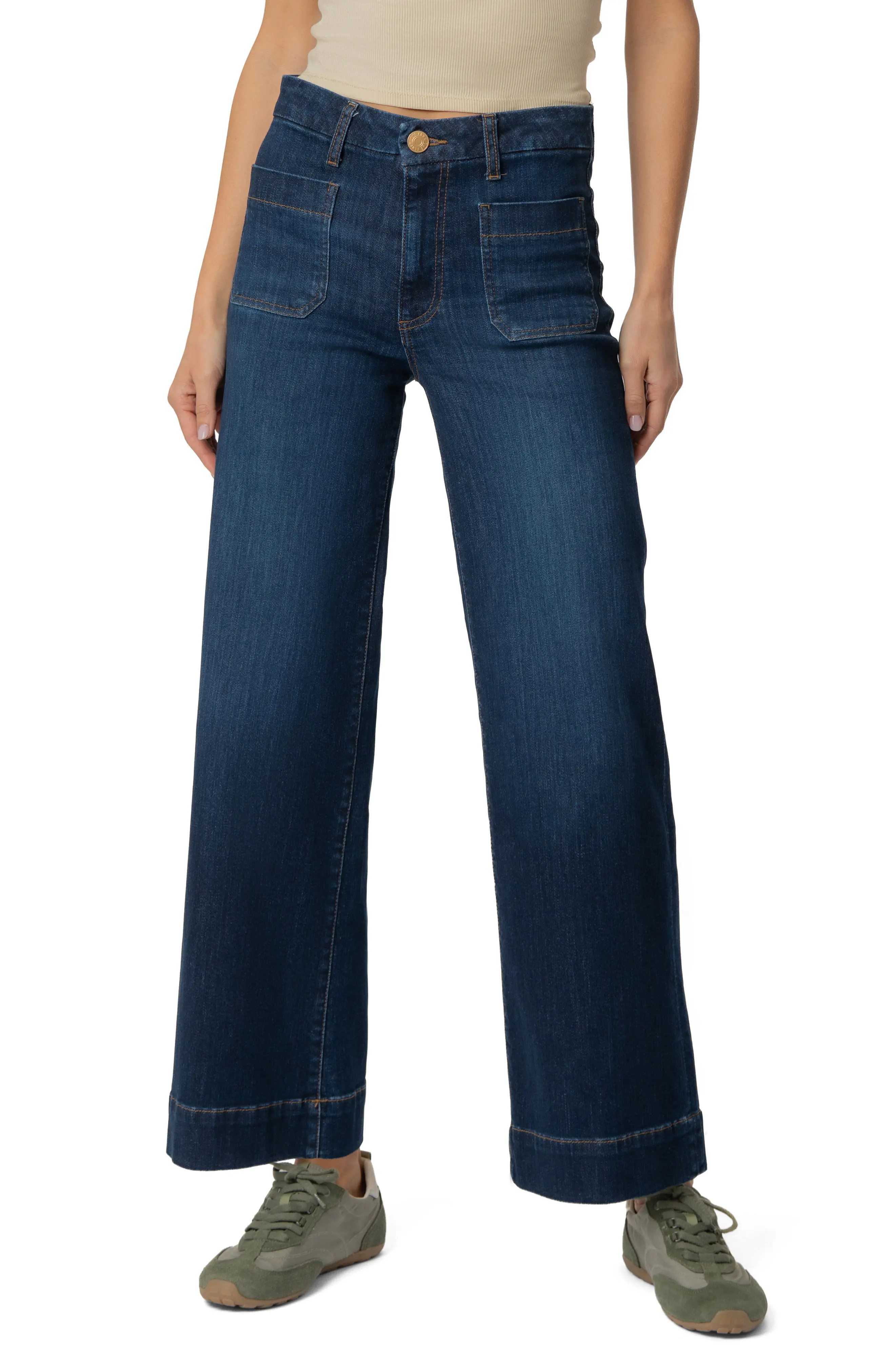 Meg Patch Pocket High Waist Ankle Wide Leg Jeans (Women) | Nordstrom | Nordstrom