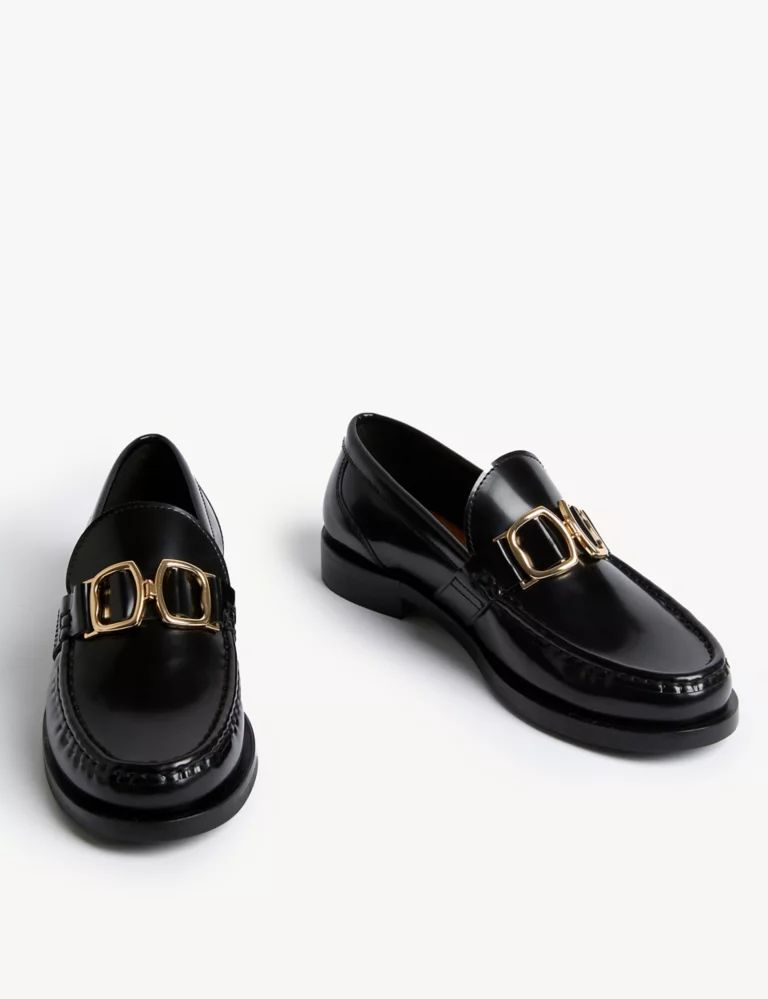 Leather Trim Flat Loafers | Marks & Spencer (UK)