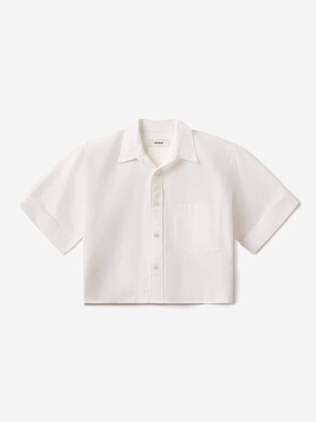 White Mainstay Cotton Cut-Off Short Sleeve Button Down - Buck Mason- Modern American Classics | Buck Mason