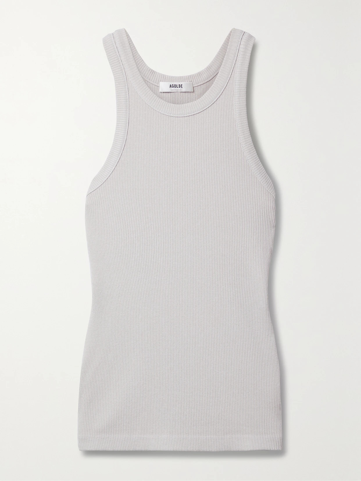 AGOLDE - + Net Sustain Bailey Ribbed Stretch-lyocell And Cotton-blend Tank - Gray | NET-A-PORTER (US)