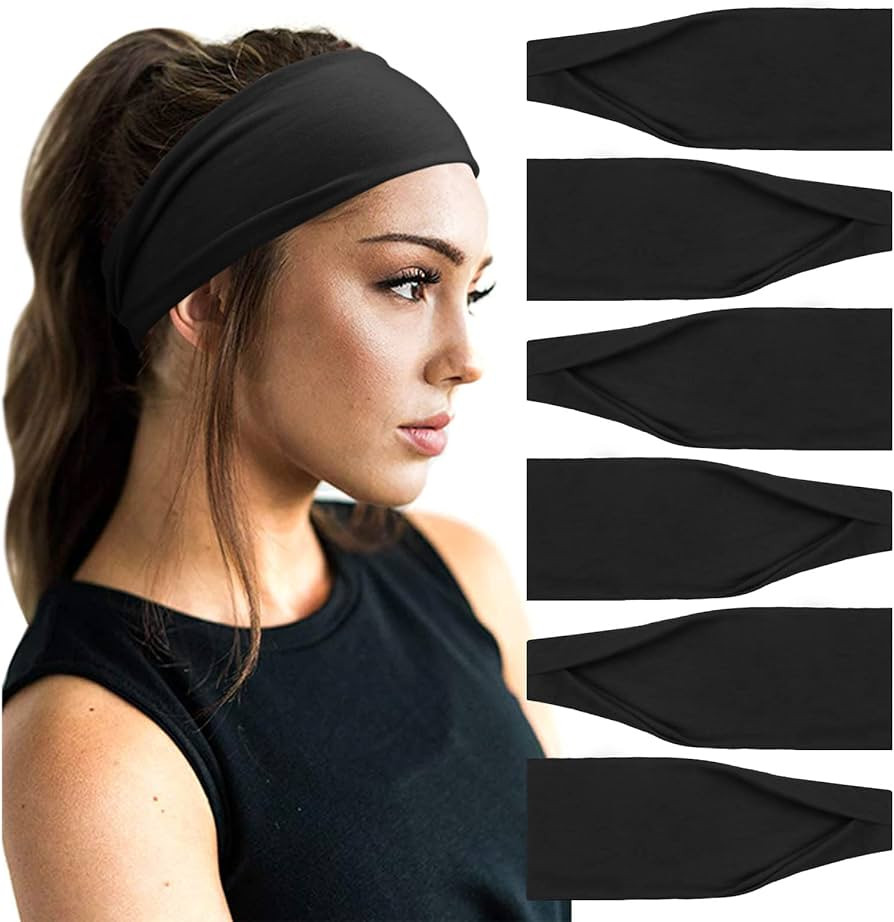 DRESHOW Yoga Sports Headbands for Women Elastic Non-Slip Headbands Workout Running Hair Bands 6 P... | Amazon (US)