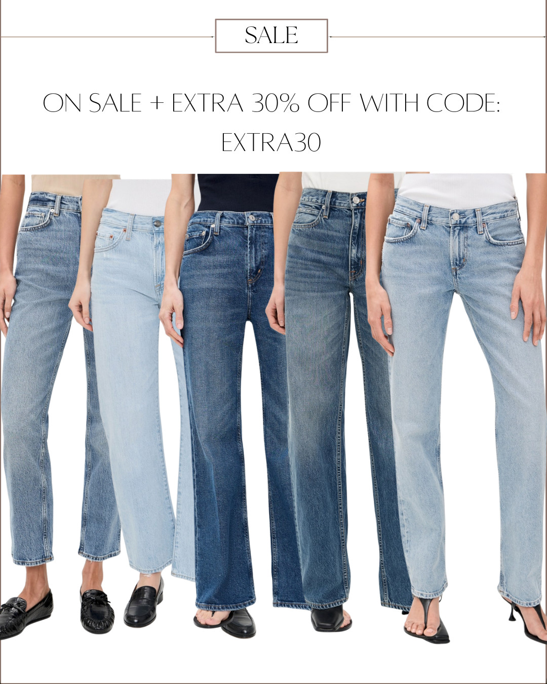 The sale ends today! Shop an extra 30% off sale with code: Extra30


jeans | light wash jeans | medium wash jeans 

 #LTKootd #LTKSaleAlert