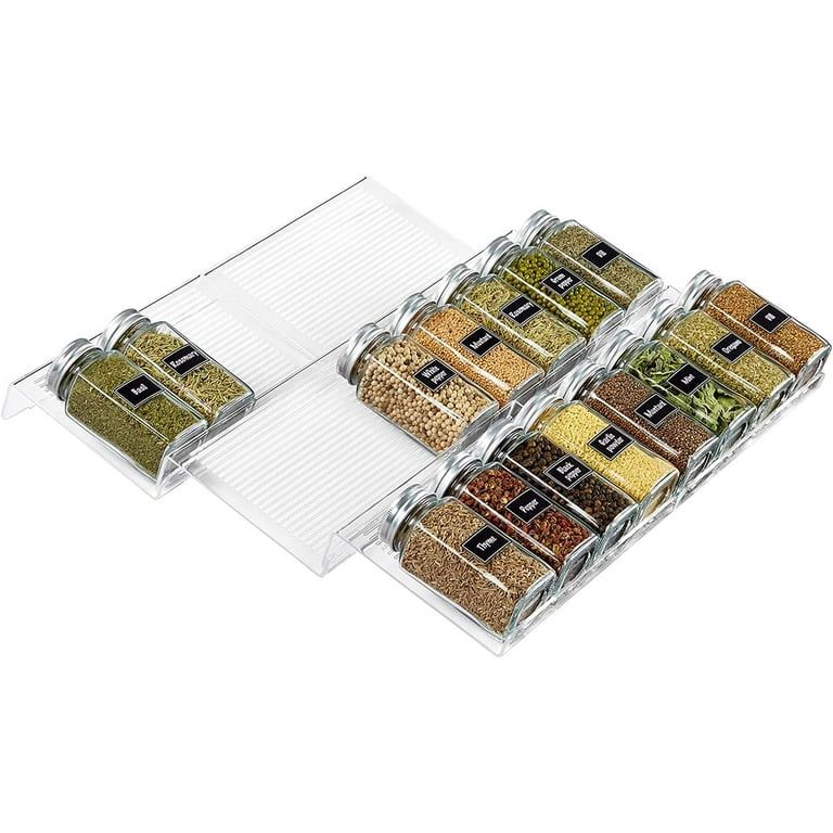 Lifewit Plastic Spice Drawer Organizer Spice Rack Seasoning Jars Storage Tray 3 Tiers Set of 6 | Walmart (US)