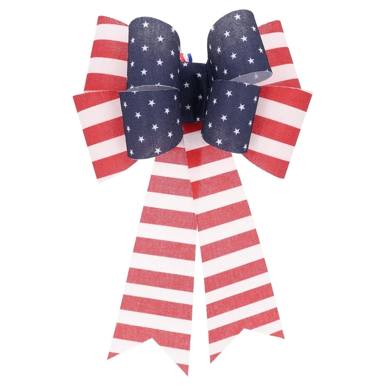 Light-Up Stars and Stripes Decorative Bow, Red/White/Blue, 18.25", Patriotic by Way To Celebrate | Walmart (US)