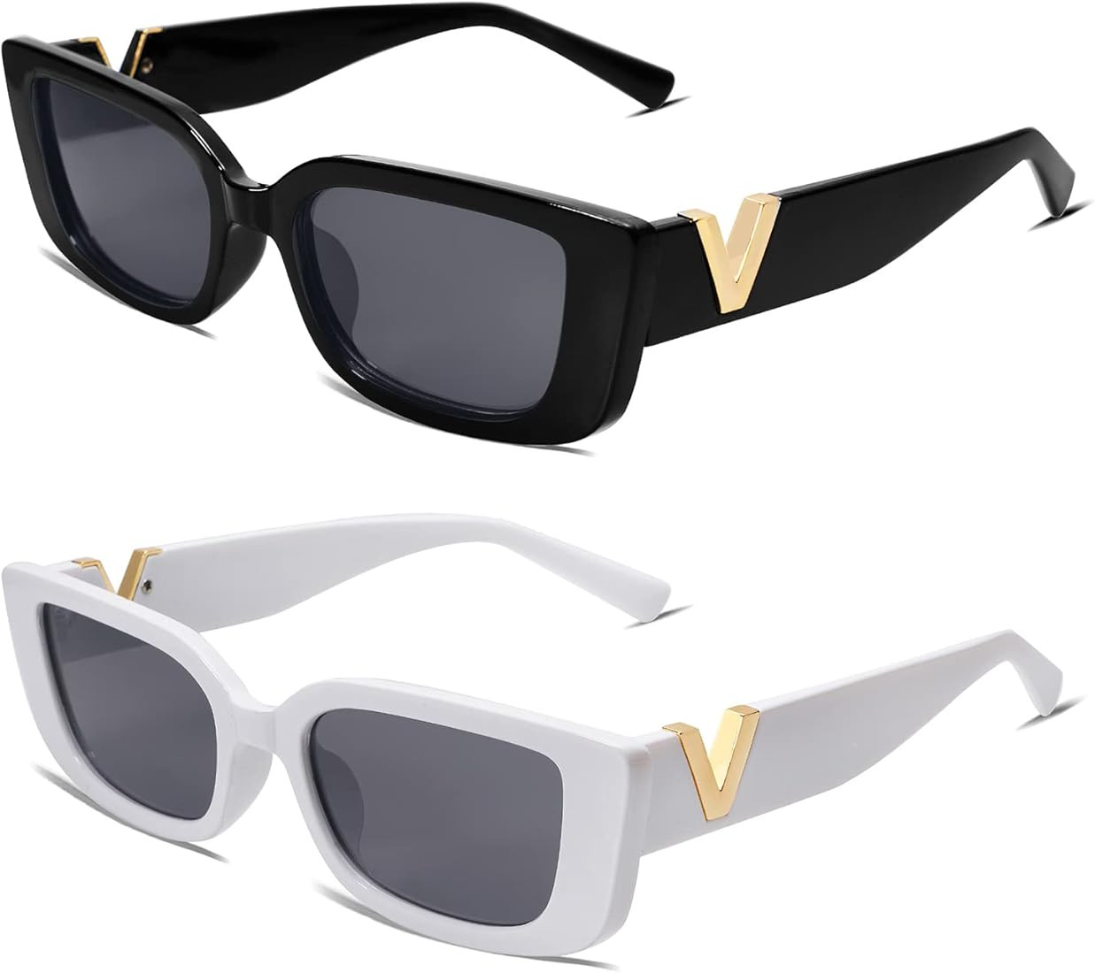 Allarallvr Rectangle Cat Eye Thin Sunglasses for Women 90s Retro Trendy Y2K Aesthetic Vintage Squ... | Amazon (US)