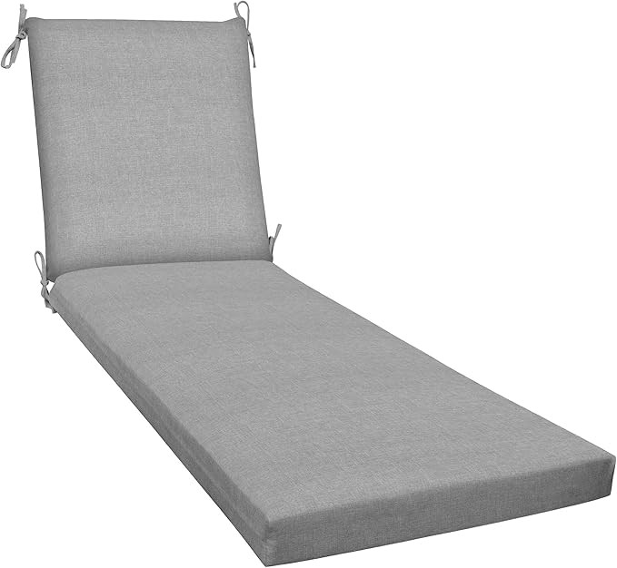Honeycomb Outdoor Textured Solid Platinum Grey Chaise Lounge Cushion: Recycled Fiberfill, Weather... | Amazon (US)