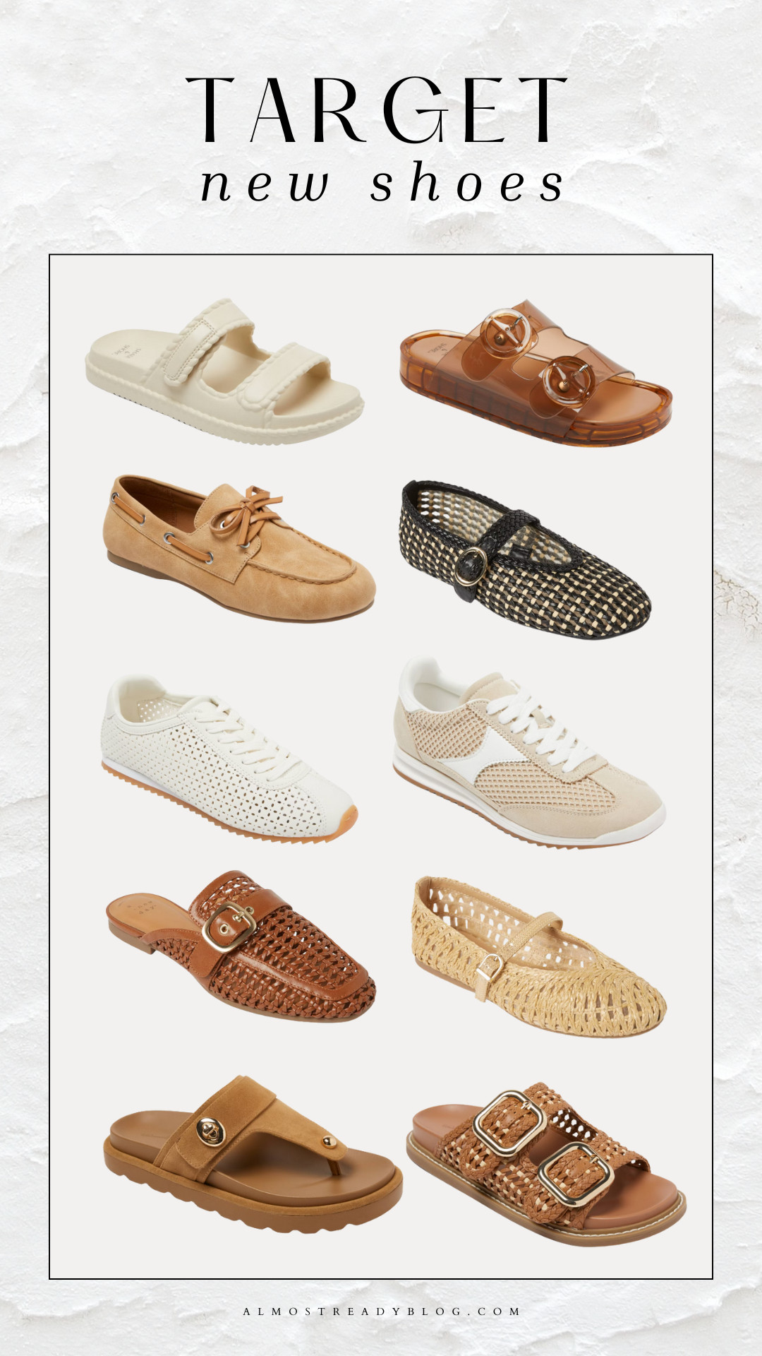 Target new shoes, spring shoes, spring sandals, mules, neutral sneakers, amanda west, almost ready blog. 

 

#LTKFindsUnder50 #LTKFindsUnder100