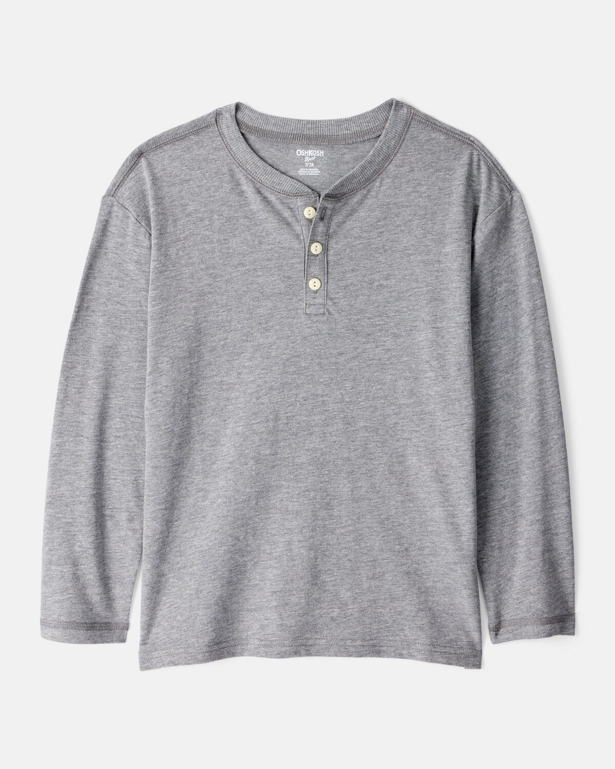 Boys Long-Sleeve Henley - Grey | Carter's Inc