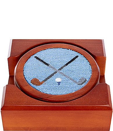 Smathers Branson Crossed Clubs Needlepoint Coaster Set - Multi | Dillard's