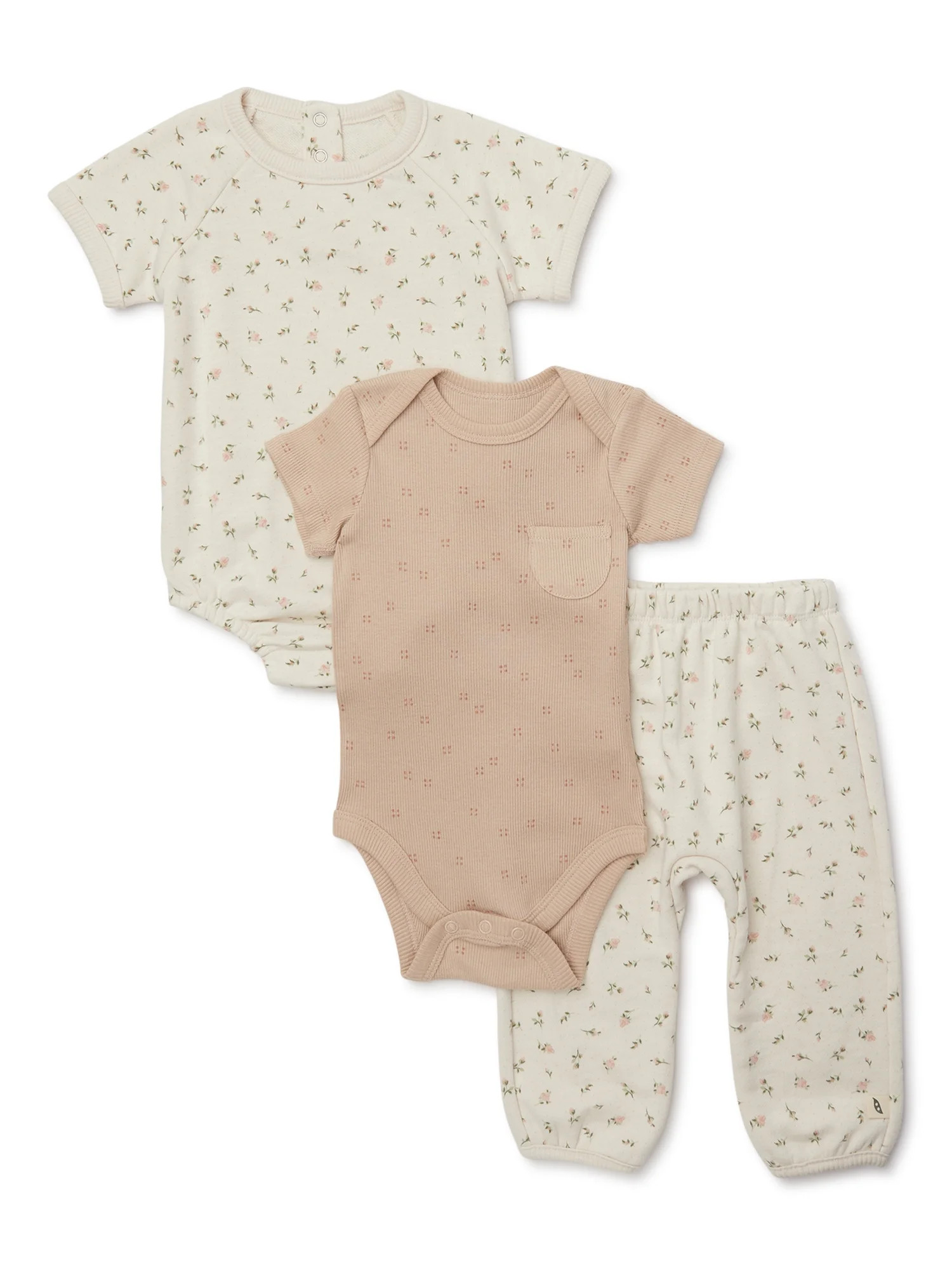 easy-peasy Baby Bodysuits and Jogger Outfit Set, 3-Piece, Sizes 0-24 Months | Walmart (US)