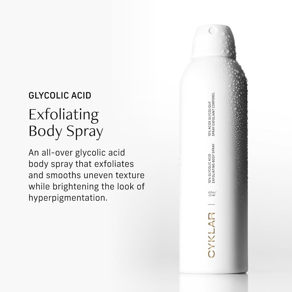 Cyklar Glycolic Acid Exfoliating Body Spray – 10% AHA Toner for Face & Body. Skin-Smoothing Spr... | Amazon (US)