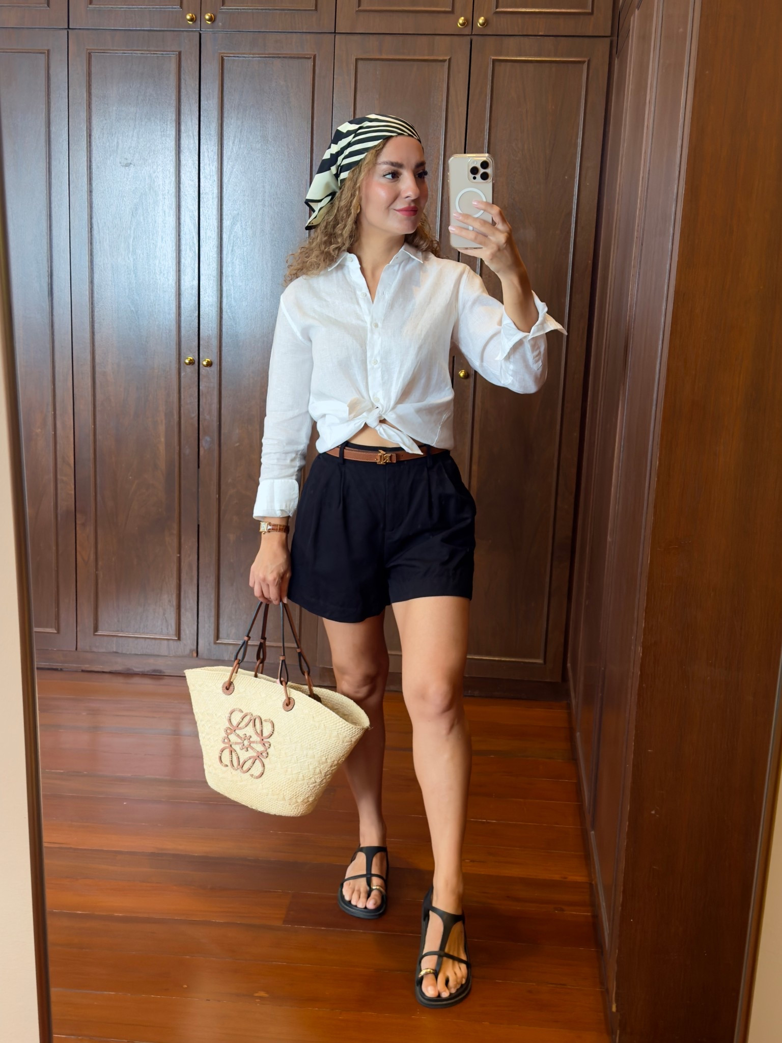 Effortless summer chic ☀️
Crisp linen white shirt, tailored black linen  shorts, and my go-to Loewe basket bag. This is how I do polished off-duty 🤍🖤

#SummerStyle #LTKfashion #LTKsummer #QuietLuxury #ElegantCasual #ChicNotComplicated #SingaporeStyle #LoeweBag #ClassicWithATwist


#LTKPetite #LTKTravel #LTKStyleTip