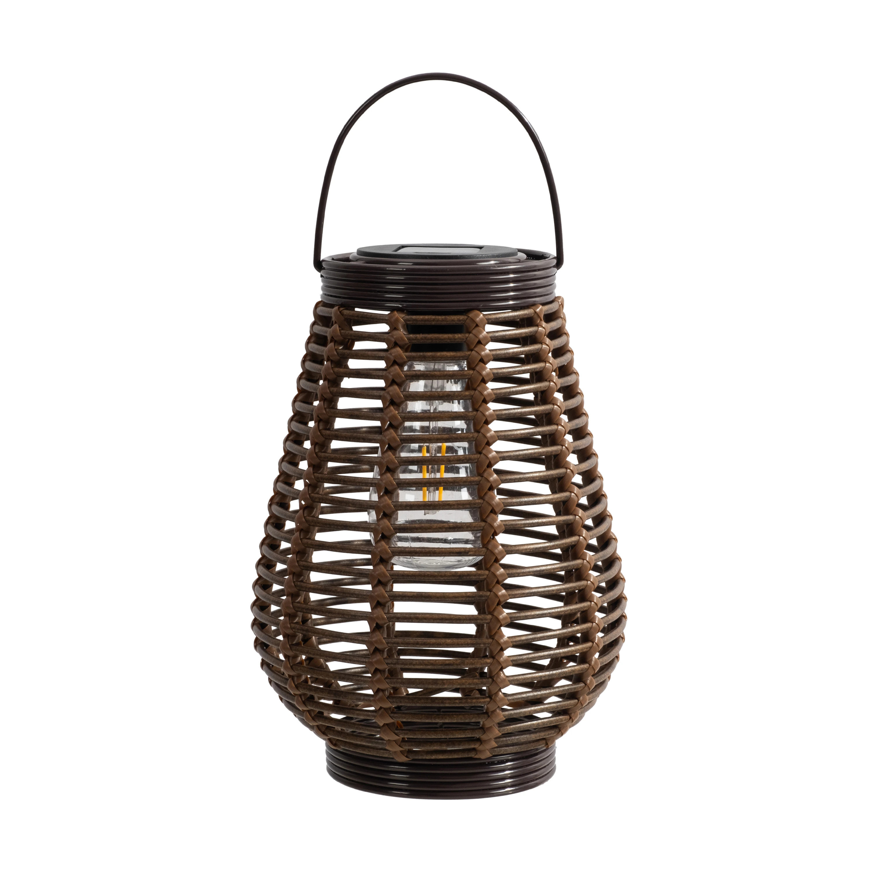 Style Selections 6.89-in x 10-in Brown Plastic Solar Outdoor Decorative Lantern one_size | 5014321B | Lowe's