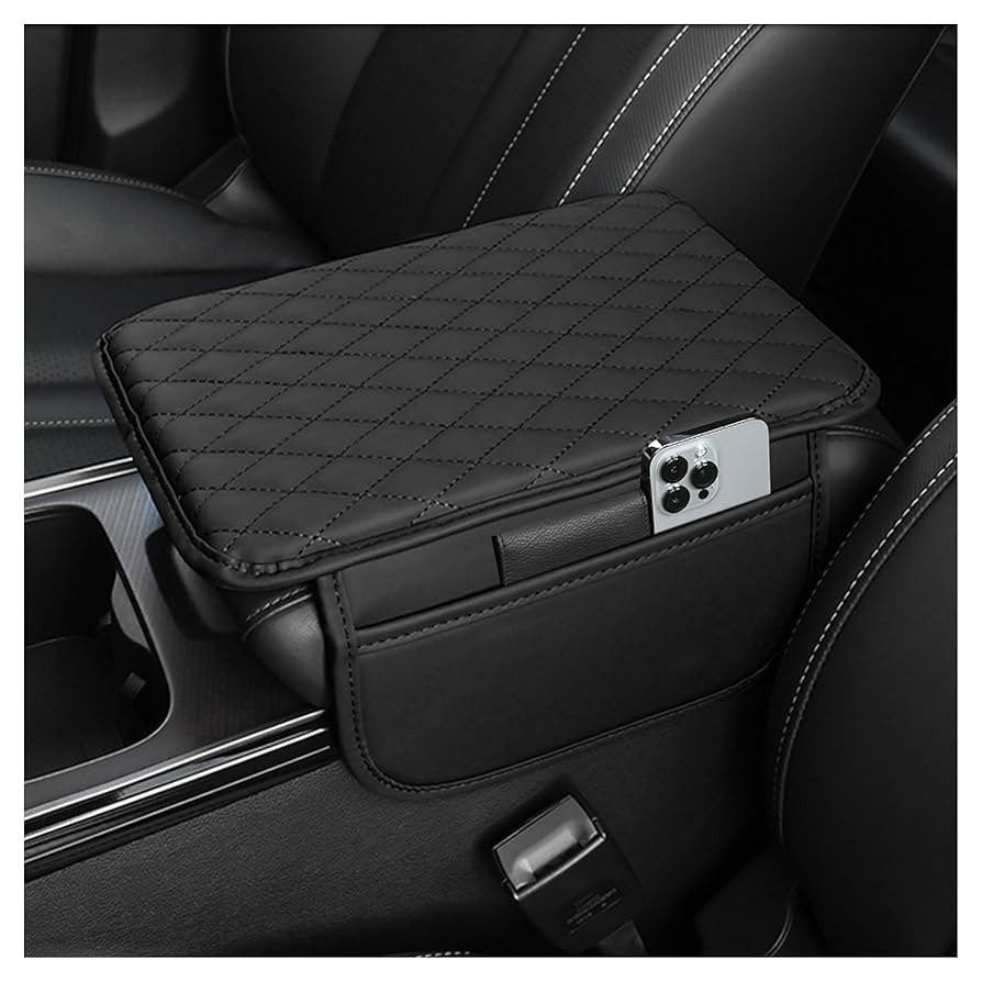 Upgraded Car Center Console Cover,Microfiber Leather Car Armrest Cover Cushion with 2 Storage Bag... | Amazon (US)