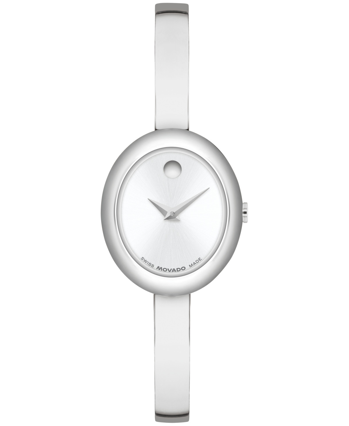 Movado Women's Museum Oval Bangle Swiss Quartz Stainless-Steel Watch, 22 x 26mm - Silver-Tone | Macy's