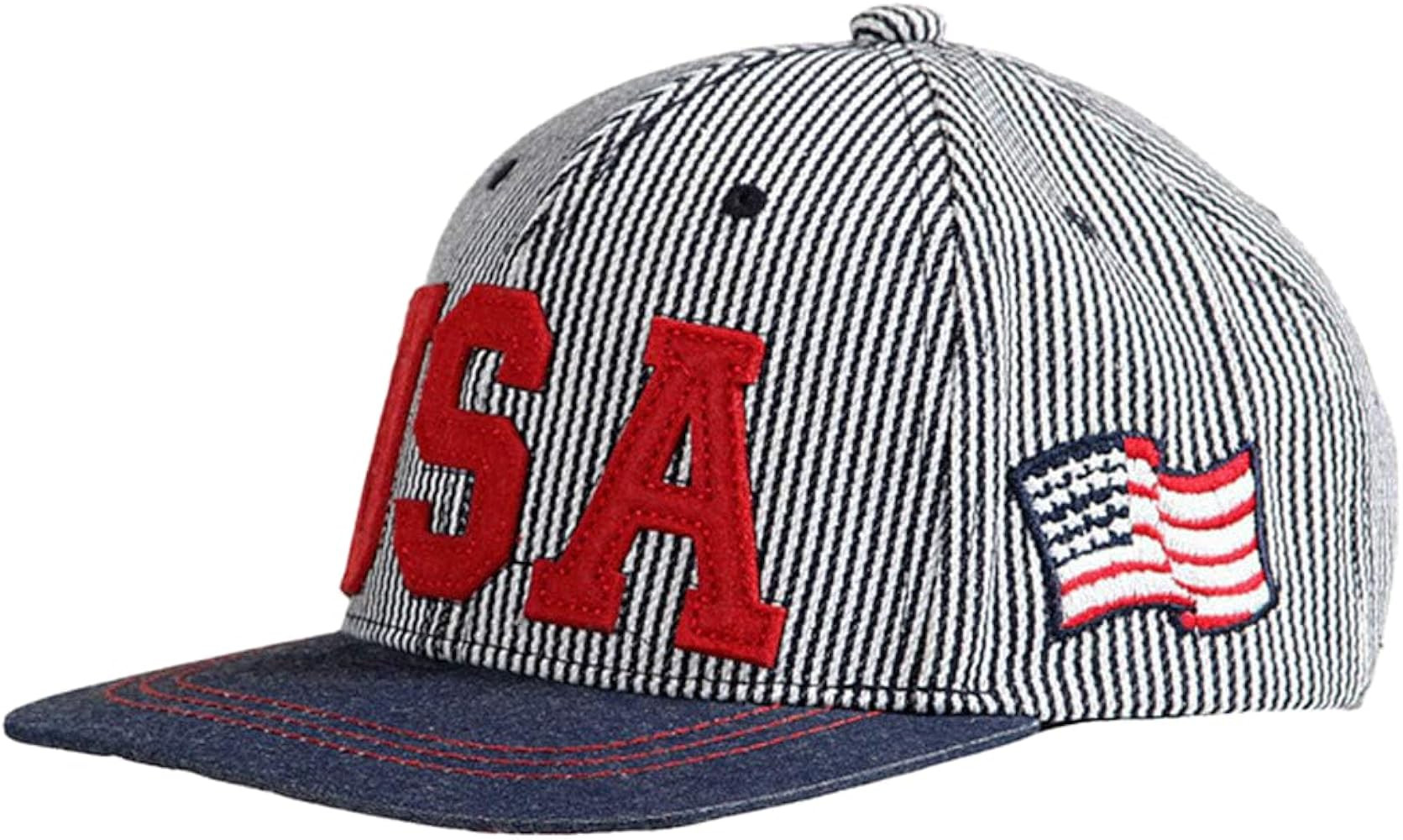 Toddler-Striped-Baseball-Hat American-Flag Snapback Hat Boys Cotton Sun Hat | Amazon (US)