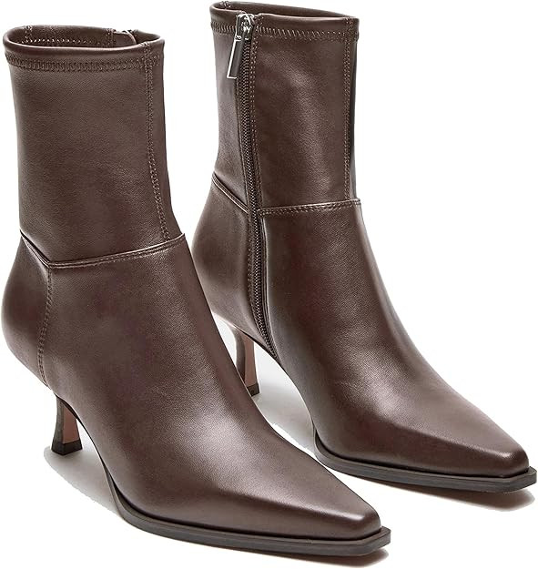 Goiphrri Women's Ankle Boots - Stiletto High Heel, Pointed Toe, Short, Side Zipper, Dress Boots -... | Amazon (US)