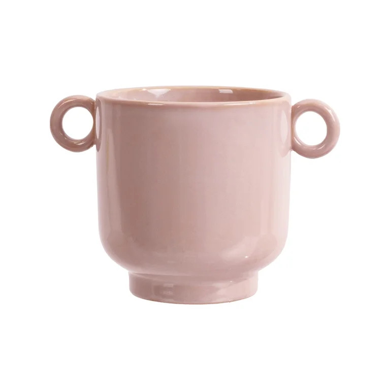 Beautiful 6" Rose Pink Handled Ceramic Planter by Drew Barrymore | Walmart (US)