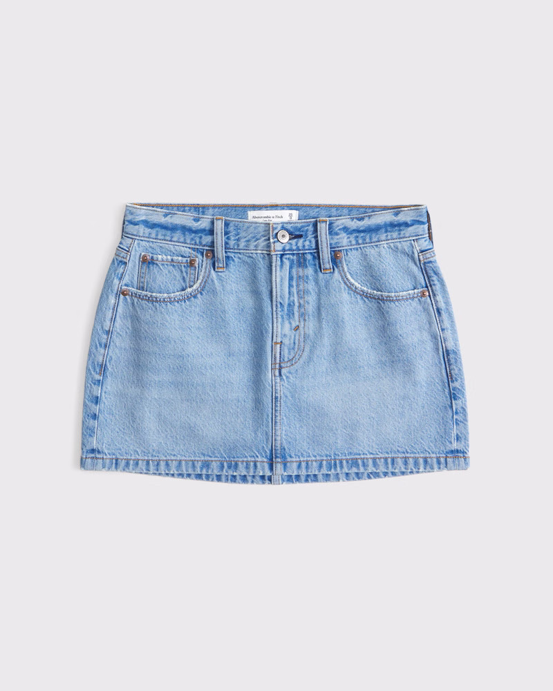 Abercrombie & Fitch Women's Low Rise Denim Mini Skirt in Light Wash - Size 32 | Abercrombie & Fitch (US)