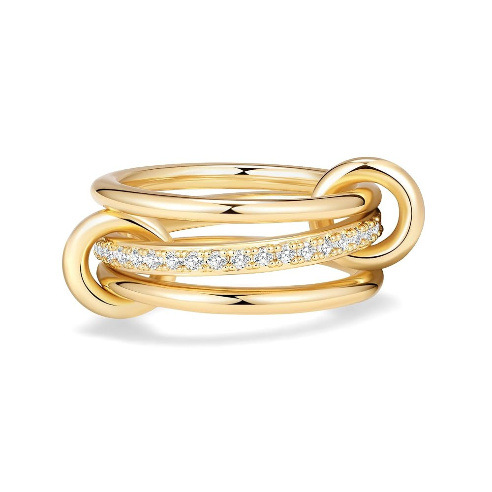 Elegant Pave Stackable Rings for Women - Non Tarnish Rings Set, Perfect for Everyday Wear, Fashio... | Amazon (US)