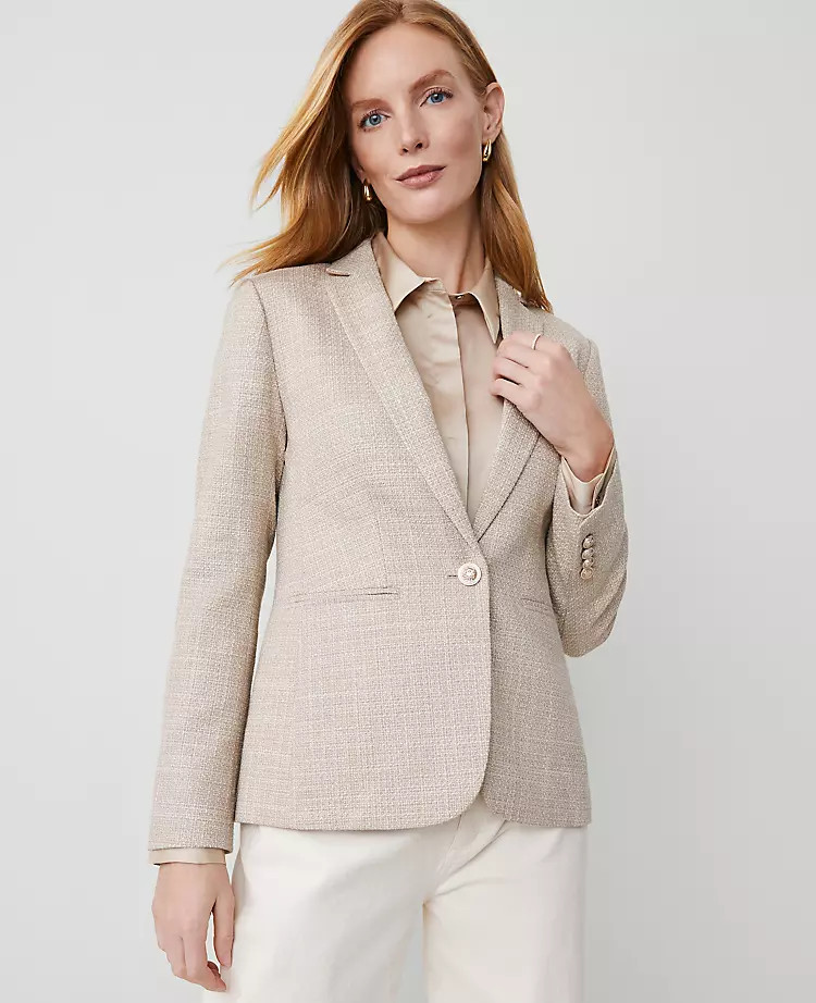 The Hutton Blazer in Shimmer Tweed | Ann Taylor