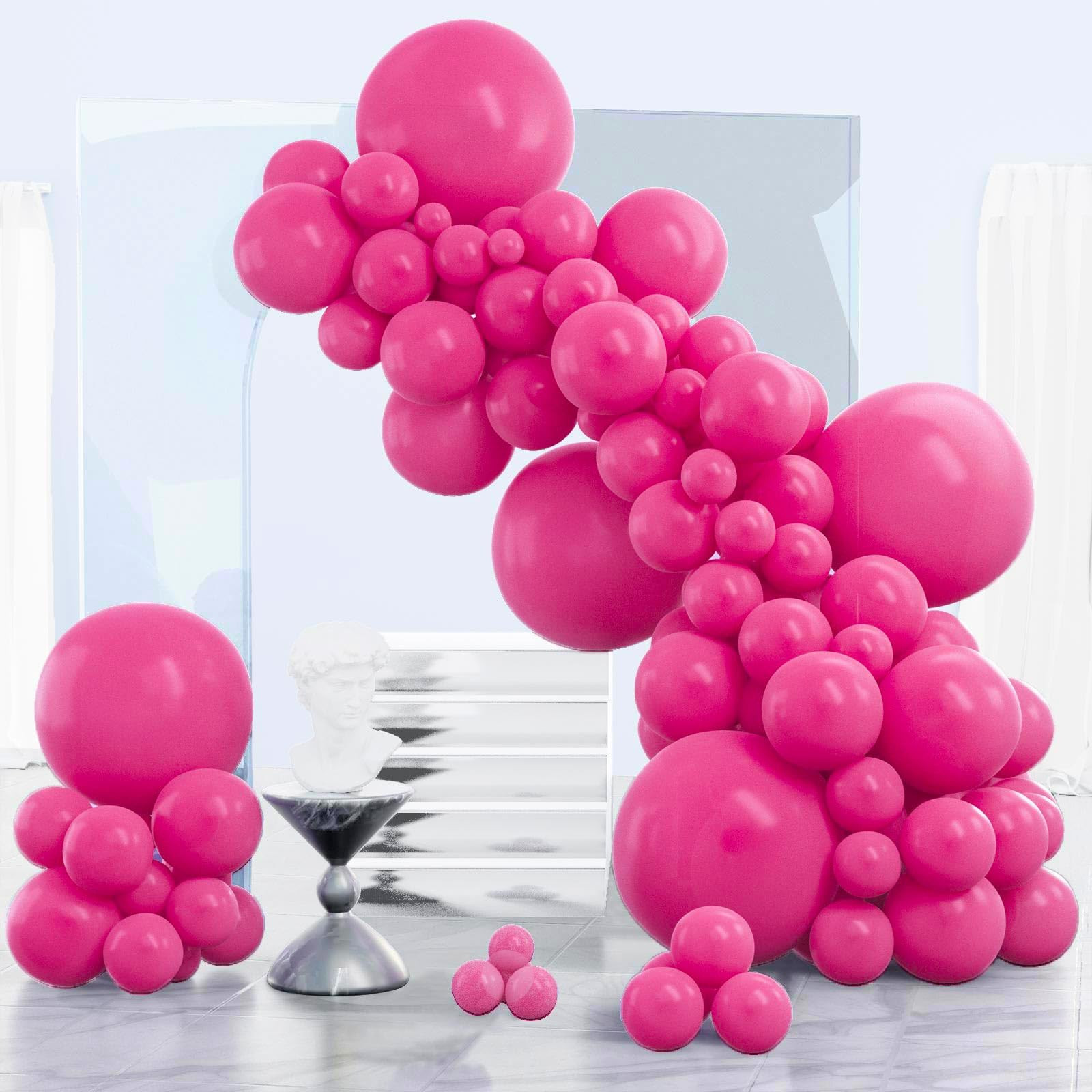PartyWoo Hot Pink Balloons 140 pcs Magenta Balloons Dark Pink Balloons Different Sizes Pack of 18... | Amazon (US)