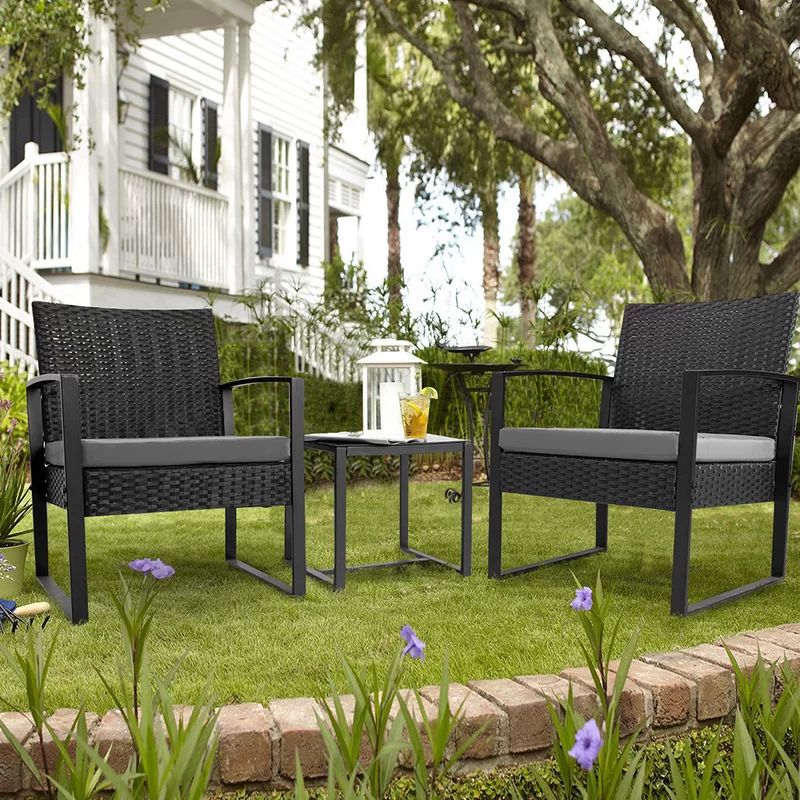 Beoll 3 Piece Rattan Seating Group with Cushions | Wayfair Professional