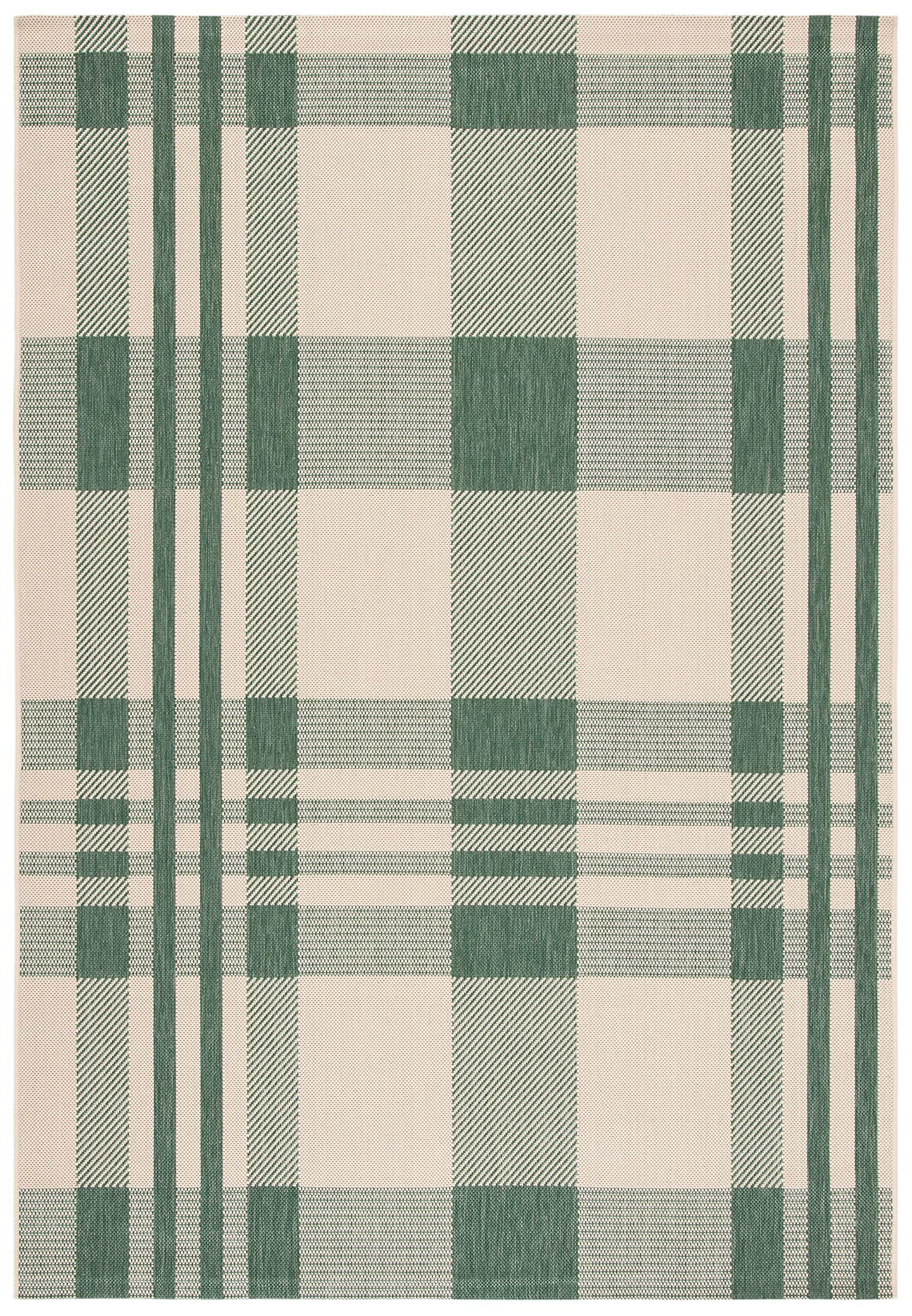 SAFAVIEH Courtyard Collection 2' x 3'7" Green/Beige CY6201 Modern Farmhouse Plaid Indoor/ Outside... | Amazon (US)