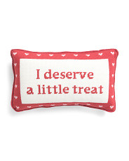9x15 I Deserve A Little Treat Needlepoint Pillow | TJ Maxx