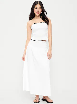 Smocked-Waist Maxi Skirt | Old Navy (US)