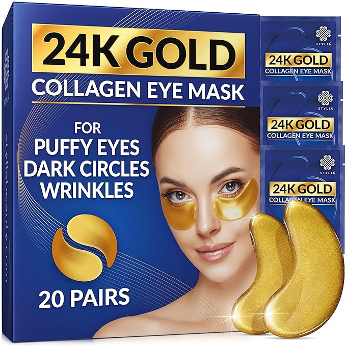 Stylia 24k Gold Eye Mask with Collagen - Under Eye Patches With Hyaluronic Acid, Hydrolyzed Colla... | Amazon (US)