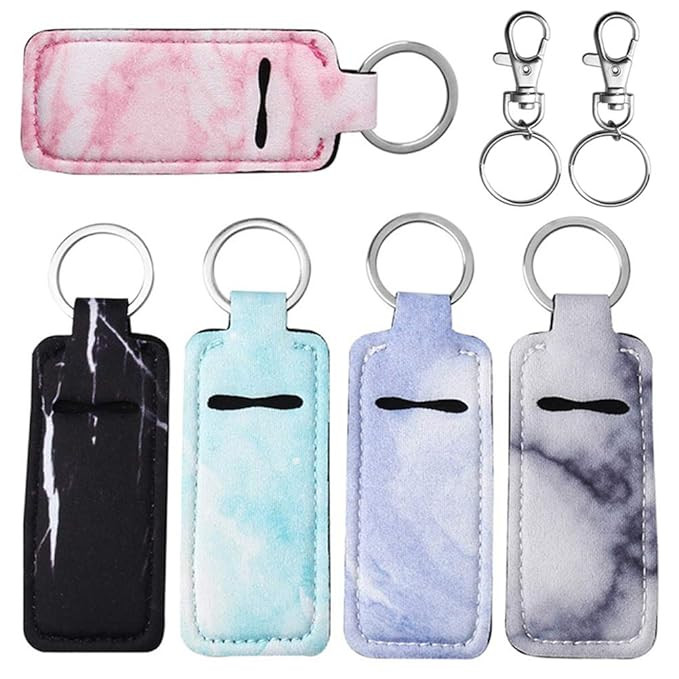 Pengxiaomei 5 Pcs Chapsticks Holder Keychain Stocking Stuffers for Women Lip Balm Holder Chapstic... | Amazon (US)
