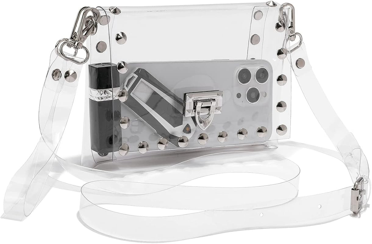 Clear Purse Stadium Approved,Small Clear Bag Crossbody for Women,See Through Clutch Handbag Wrist... | Amazon (US)
