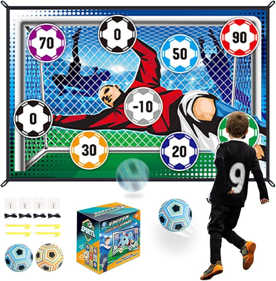 JHHJIFY Soccer Ball Game Mat Set, Soccer Ball Indoor Target Toss Party Game, Sports Toys and Gift... | Amazon (US)