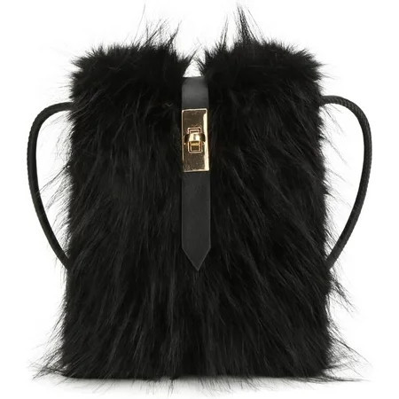 Furry Purse, Faux Fur Crossbody Bag Y2K Fluffy Bag Fuzzy Purses for Women | Walmart (US)