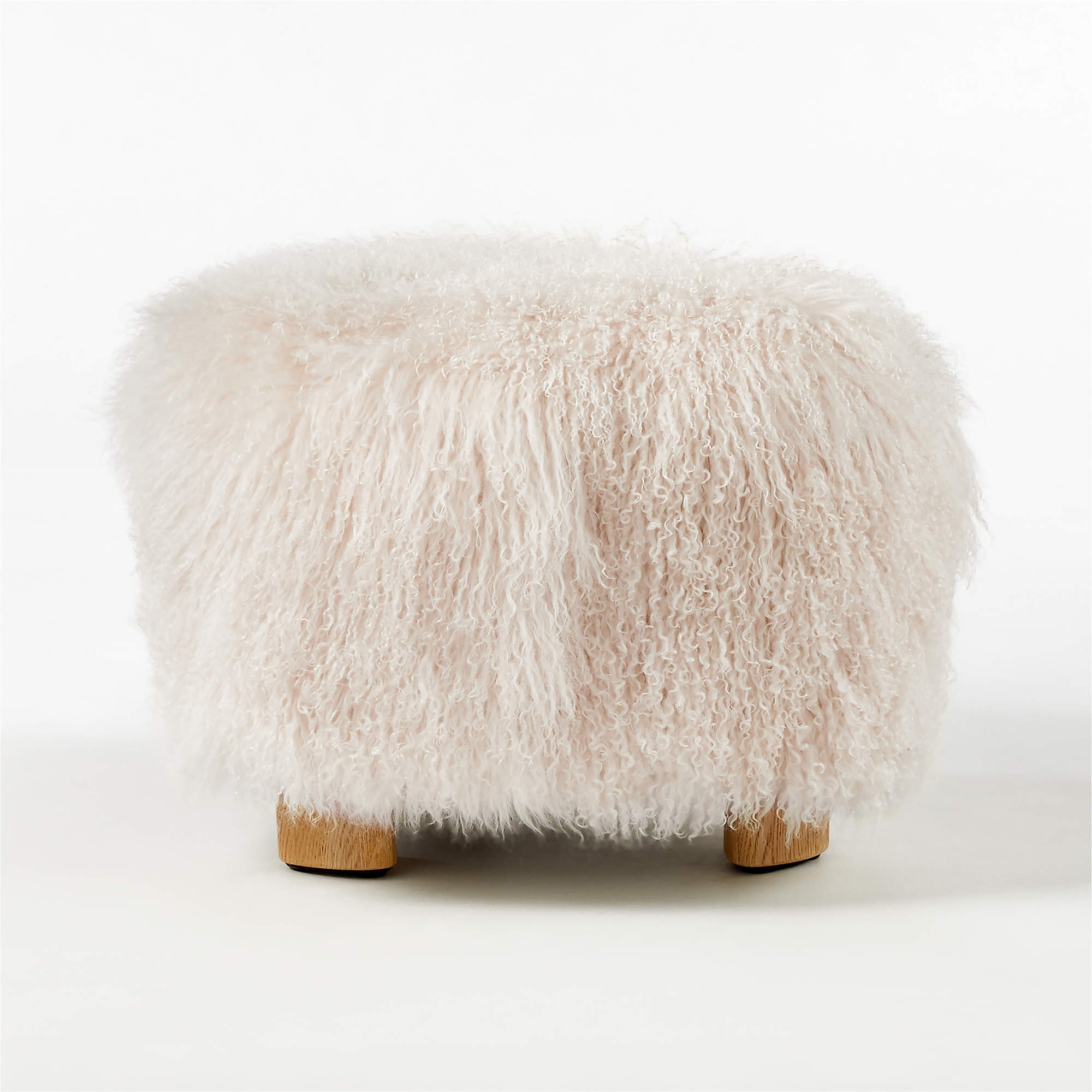 Bozzi Mongolian Sheepskin Ottoman + Reviews | CB2 | CB2